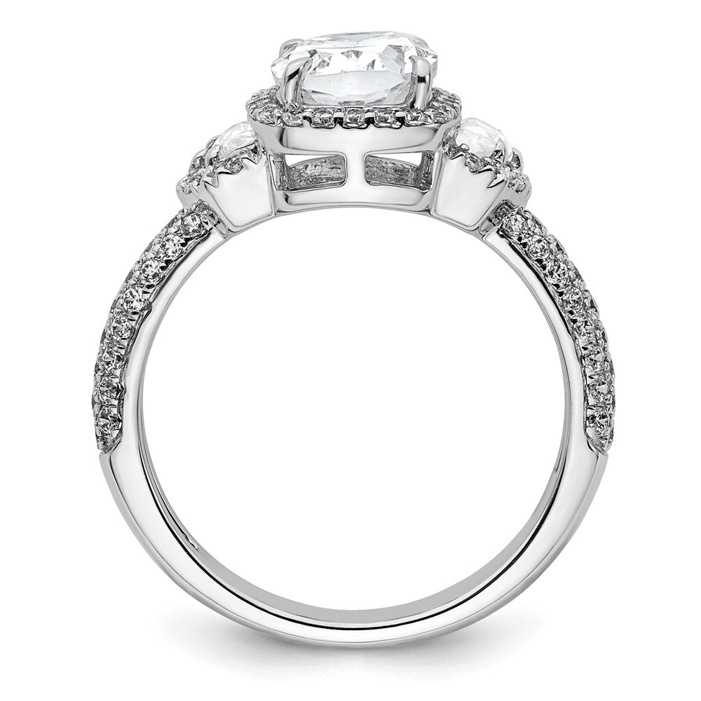 14kw 2 7/8ct Cert Lab Grown Diamond VS+ F+ Comp Oval Halo Eng Ring