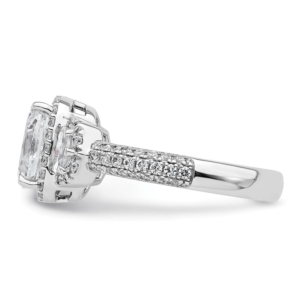 14kw 2 7/8ct Cert Lab Grown Diamond VS+ F+ Comp Oval Halo Eng Ring