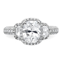 14kw 2 7/8ct Cert Lab Grown Diamond VS+ F+ Comp Oval Halo Eng Ring