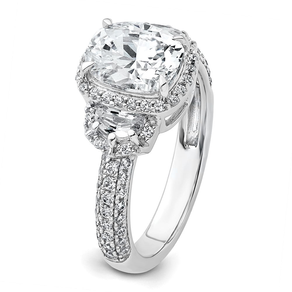 14kw 2 7/8ct Cert Lab Grown Diamond VS+ F+ Comp Oval Halo Eng Ring