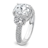 14kw 2 7/8ct Cert Lab Grown Diamond VS+ F+ Comp Oval Halo Eng Ring