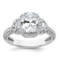 14kw 2 7/8ct Cert Lab Grown Diamond VS+ F+ Comp Oval Halo Eng Ring