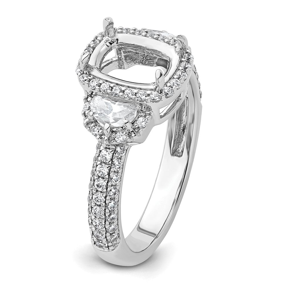 14kw 7/8ct Lab Grown Diamond VS+ F+ 2ct Oval Center Semi Halo Eng Ring