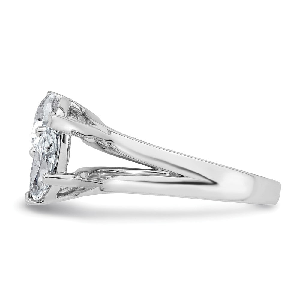 14kw 2ct Lab Grown Diamond VS+ F+ Marquise&Pear Comp 2 Stone Eng Ring