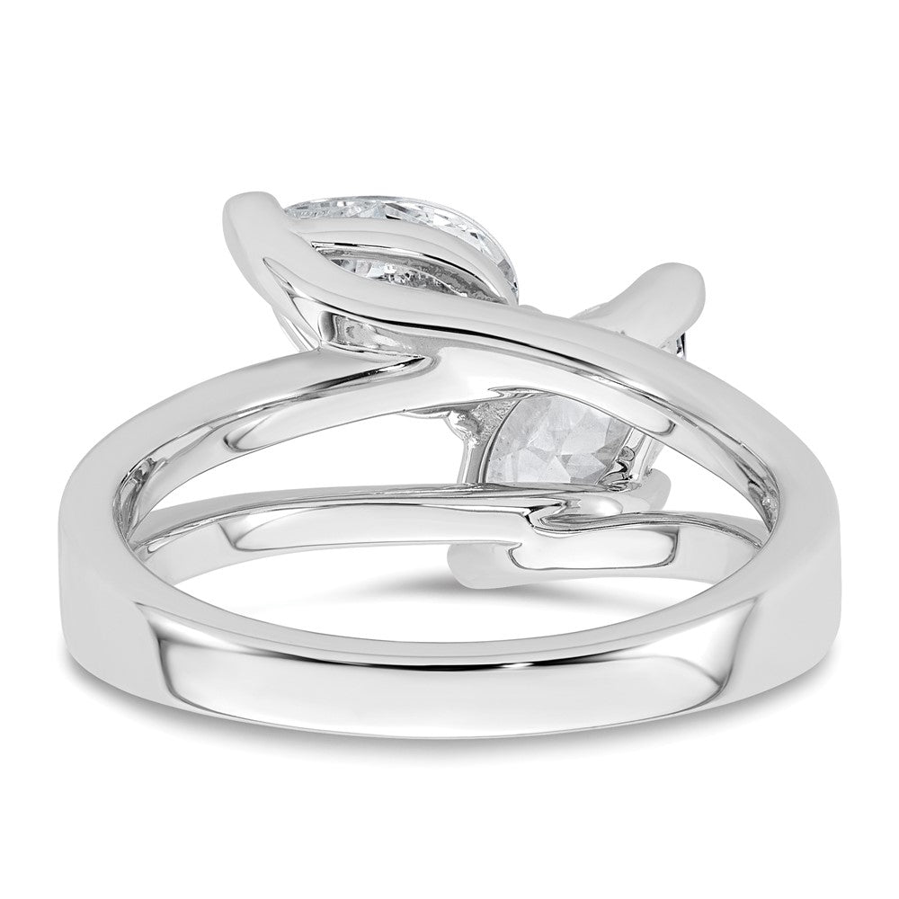 14kw 2ct Lab Grown Diamond VS+ F+ Marquise&Pear Comp 2 Stone Eng Ring