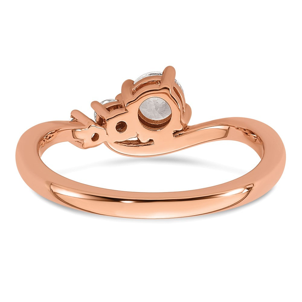 14k Rose Gold 1/2ct Lab Grown Diamond VS+ F+ Round Comp Eng Ring
