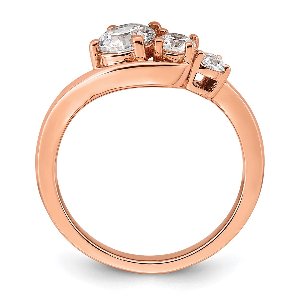 14k Rose Gold 1ct Lab Grown Diamond VS+ F+ Round Comp Eng Ring