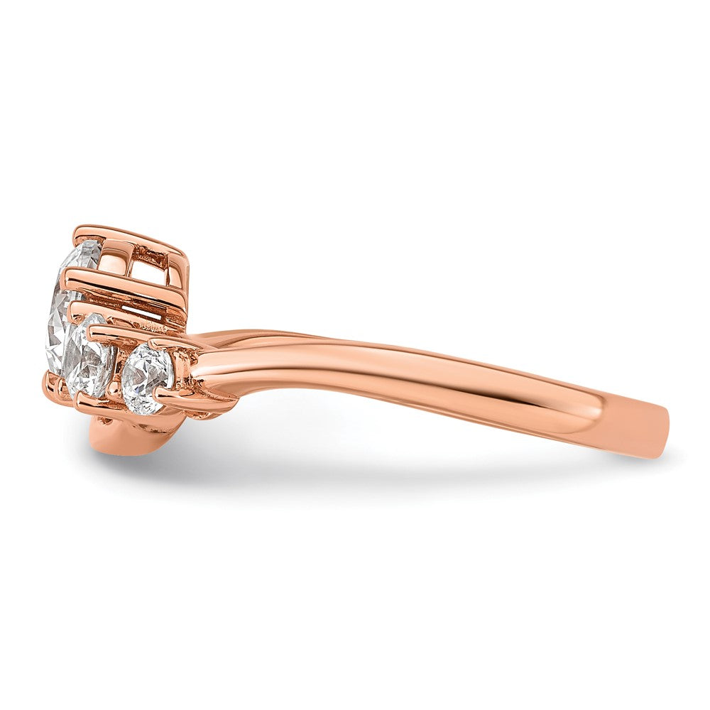 14k Rose Gold 1ct Lab Grown Diamond VS+ F+ Round Comp Eng Ring