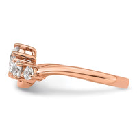 14k Rose Gold 1ct Lab Grown Diamond VS+ F+ Round Comp Eng Ring