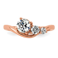 14k Rose Gold 1ct Lab Grown Diamond VS+ F+ Round Comp Eng Ring