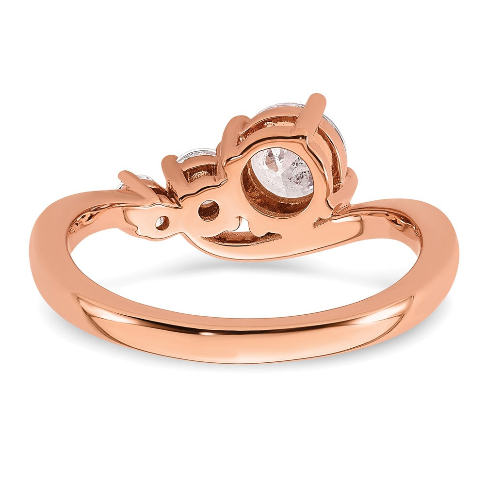 14k Rose Gold 1ct Lab Grown Diamond VS+ F+ Round Comp Eng Ring