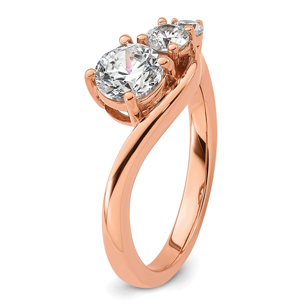 14k Rose Gold 1ct Lab Grown Diamond VS+ F+ Round Comp Eng Ring