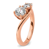 14k Rose Gold 1ct Lab Grown Diamond VS+ F+ Round Comp Eng Ring