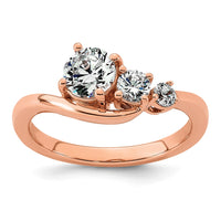 14k Rose Gold 1ct Lab Grown Diamond VS+ F+ Round Comp Eng Ring