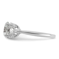 14kw 2 1/2ct Cert Lab Grown Dia VS+ F+ Round w/Pear Comp 3 Stone Eng Ring
