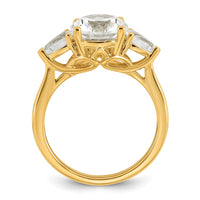 14k 3ct Cert Lab Grown Diamond VS+ F+ Round w/Pear Comp 3 Stone Eng Ring