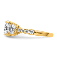 14k 4ct Lab Grown Diamond VS+ F+ Round Comp 3 Stone Eng Ring