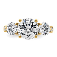 14k 4ct Lab Grown Diamond VS+ F+ Round Comp 3 Stone Eng Ring