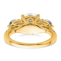 14k 4ct Lab Grown Diamond VS+ F+ Round Comp 3 Stone Eng Ring