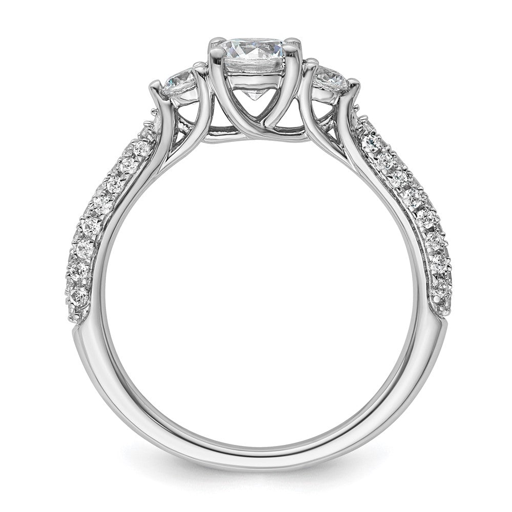 14kw 1/2ct Lab Grown Dia VS+ F+ S/M Round 3 Stone Engagement Ring