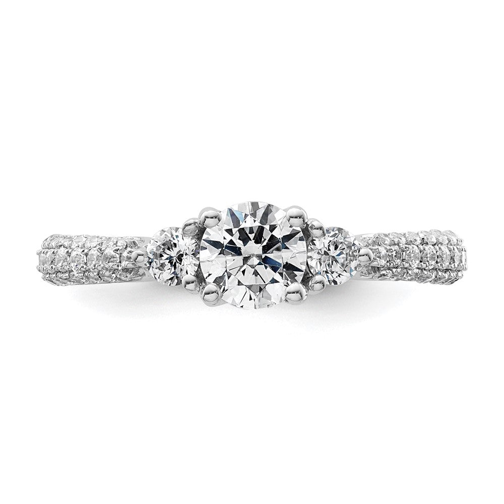 14kw 1/2ct Lab Grown Dia VS+ F+ S/M Round 3 Stone Engagement Ring