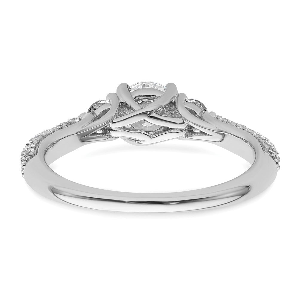 14kw 1/2ct Lab Grown Dia VS+ F+ S/M Round 3 Stone Engagement Ring