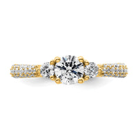 14k 1/2ct Lab Grown Diamond VS+ F+ S/M Round 3 Stone Engagement Ring