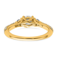 14k 1/2ct Lab Grown Diamond VS+ F+ S/M Round 3 Stone Engagement Ring