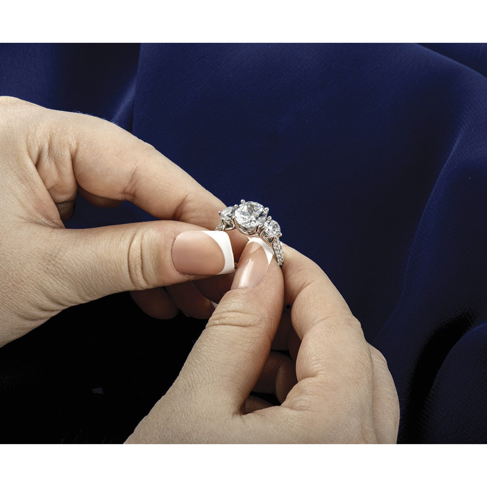 14kw 1 3/4ct Cert Lab Grown Diamond VS+ F+ Comp Round 3 Stone Eng Ring