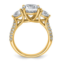 14k 1 3/8ct Lab Grown Diamond VS+ F+ Comp Round 3 Stone Engagement Ring