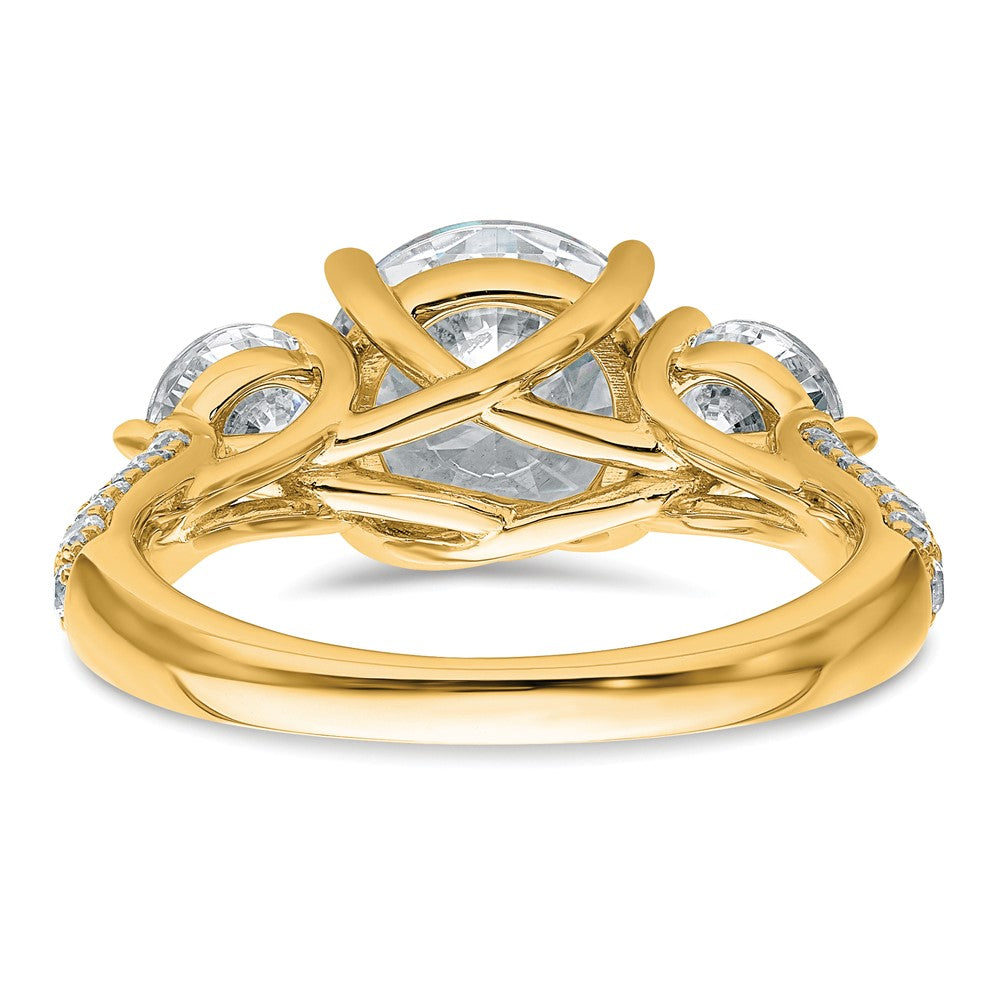 14k 1 3/8ct Lab Grown Diamond VS+ F+ Comp Round 3 Stone Engagement Ring