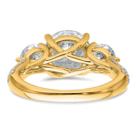14k 1 3/8ct Lab Grown Diamond VS+ F+ Comp Round 3 Stone Engagement Ring