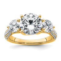 14k 1 3/8ct Lab Grown Diamond VS+ F+ Comp Round 3 Stone Engagement Ring