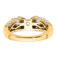 14k 1 3/4ct Lab Grown Dia VS+ F+ 2ct Center Round Semi 3 Stone Eng Ring