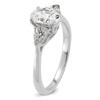 14kw 1 3/8ct Lab Grown Diamond VS+ F+ Oval/Pear Comp 3 Stone Eng Ring