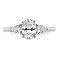 14kw 1 3/8ct Cert Lab Grown Dia VS+ F+ Oval/Pear Comp 3 Stone Eng Ring