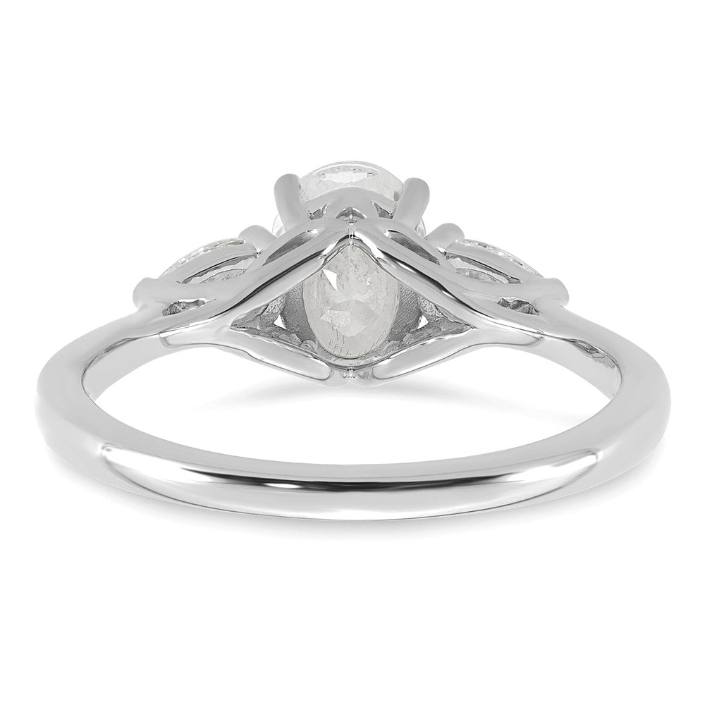 14kw 1 3/8ct Cert Lab Grown Dia VS+ F+ Oval/Pear Comp 3 Stone Eng Ring