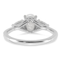 14kw 1 3/8ct Cert Lab Grown Dia VS+ F+ Oval/Pear Comp 3 Stone Eng Ring