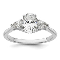 14kw 1 3/8ct Cert Lab Grown Dia VS+ F+ Oval/Pear Comp 3 Stone Eng Ring