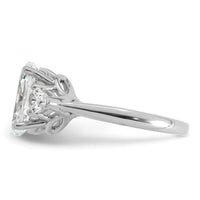 14kw 3 5/8ct Cert Lab Grown Dia VS+ F+ Oval/Pear Comp 3 Stone Eng Ring