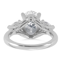 14kw 3 5/8ct Cert Lab Grown Dia VS+ F+ Oval/Pear Comp 3 Stone Eng Ring