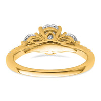 14k 3/4ct Lab Grown Diamond VS+ F+ Oval&Round S/M 3 Stone Eng Ring