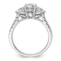 14kw 1 3/4ct Cert Lab Grown Dia VS+ F+ Oval&Round Comp 3 Stone Eng Ring