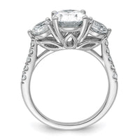14kw 3 1/4ct Cert Lab Grown Dia VS+ F+ Oval&Round Comp 3 Stone Eng Ring