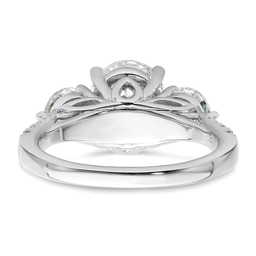14kw 3 1/4ct Cert Lab Grown Dia VS+ F+ Oval&Round Comp 3 Stone Eng Ring