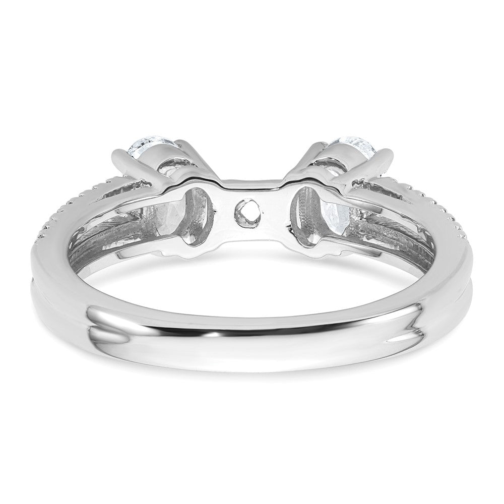 14kw 2 5/8ct Cert Lab Grown Diamond VS+ F+ Oval Comp 3 Stone Eng Ring
