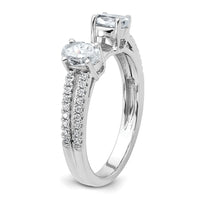 14kw 2 5/8ct Cert Lab Grown Diamond VS+ F+ Oval Comp 3 Stone Eng Ring