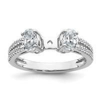 14kw 2 5/8ct Cert Lab Grown Diamond VS+ F+ Oval Comp 3 Stone Eng Ring