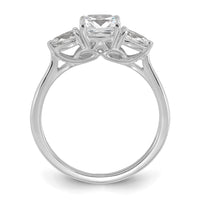 14kw 1 3/8ct Cert Lab Grown Dia VS+ F+ Comp Cushion&Pear 3 Stone Eng Ring