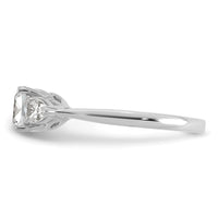 14kw 1 3/8ct Cert Lab Grown Dia VS+ F+ Comp Cushion&Pear 3 Stone Eng Ring